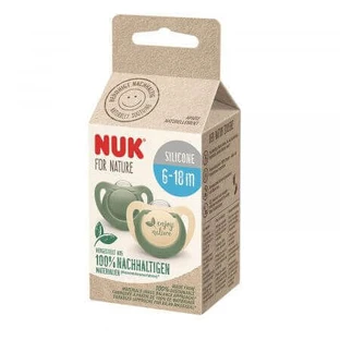 Пустушка силіконова M2 Nature, 6-18 місяців, 2 штуки, зелена, Nuk, Nuk