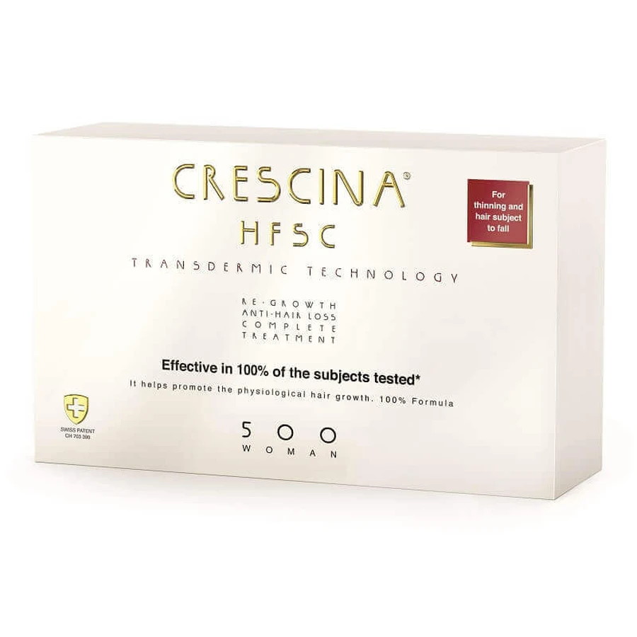 Повний курс лікування Crescina Transdermic Re-Growth HFSC 500 WOMAN, 10 флаконів + 10 флаконів, Labo: ціни та характеристики