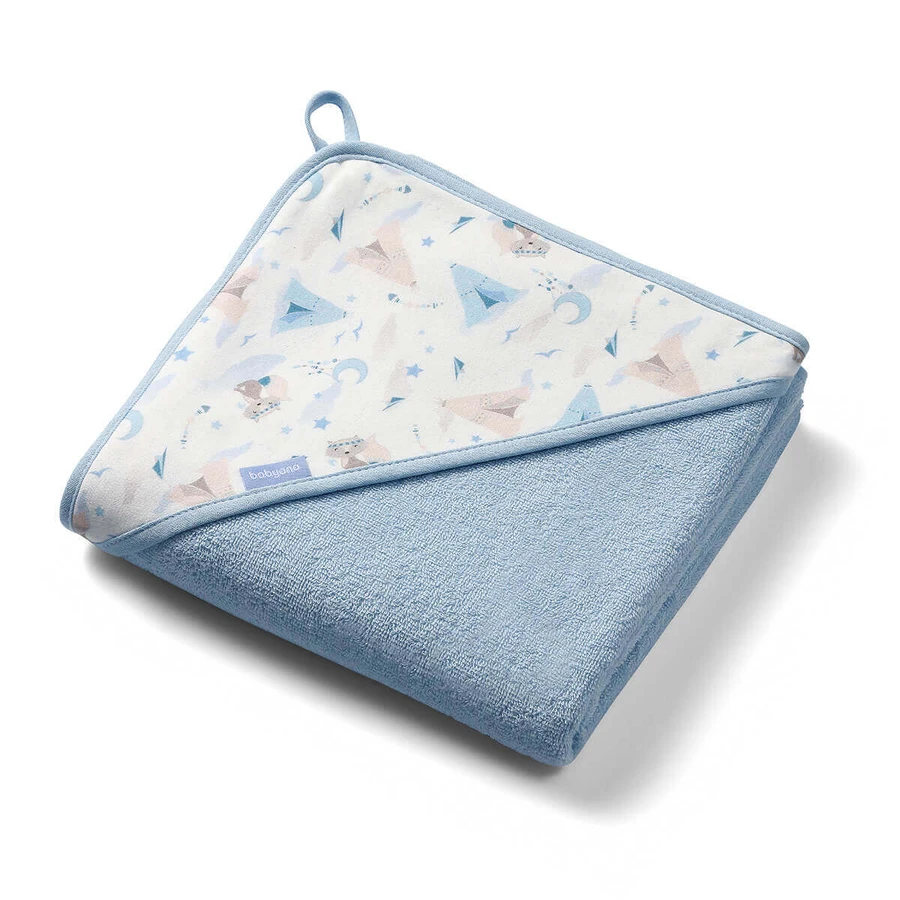 Бавовняний рушник з капюшоном, синій, 100 x 100 см, Babyono: ціни та характеристики