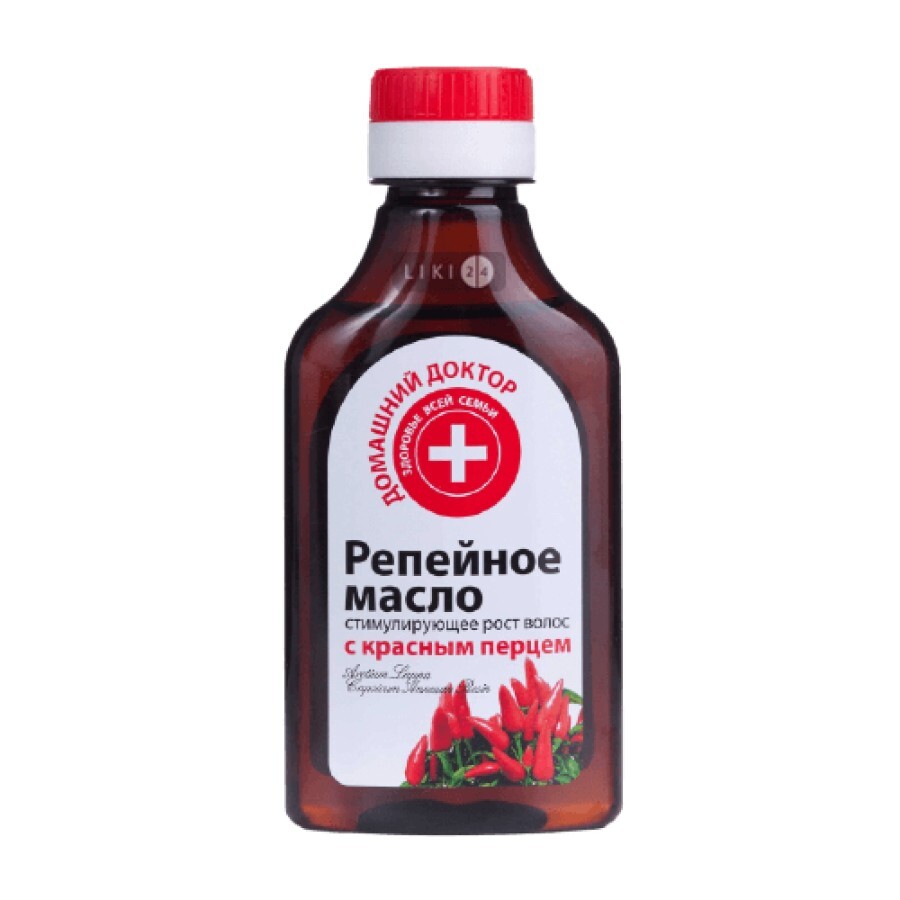 Репейное масло Домашний доктор с красным перцем, стимулирующее рост волос 100 мл: цены и характеристики