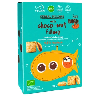 Органические хлопья с шоколадной начинкой и фундуком, 200 г, Super Fudgio
