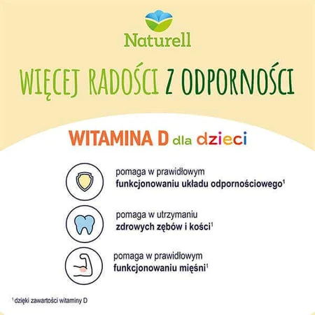 Вітамін D для дітей 1000 МО Naturell Vitamina D dla dzieci, зі смаком ванілі та полуниці, 60 жувальних таблеток: ціни та характеристики