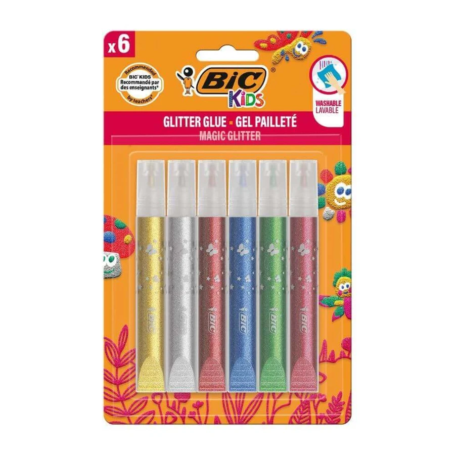 Дитячі блискучі наклейки, 3 роки+, 6 шт, BIC: ціни та характеристики