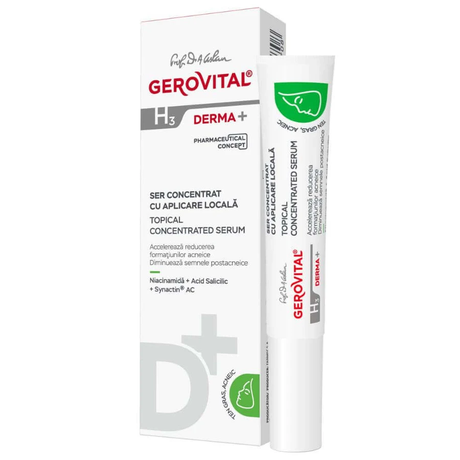 Геровіталь H3 Derma+ концентрована сироватка для місцевого застосування, 15 мл, Farmec: ціни та характеристики
