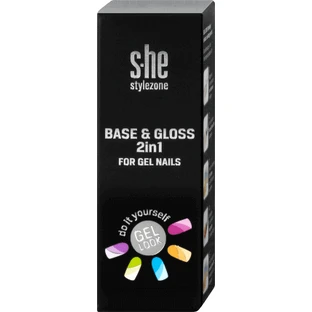 S-he color&style Гель для нігтів База та блиск 2 в 1, 7 мл