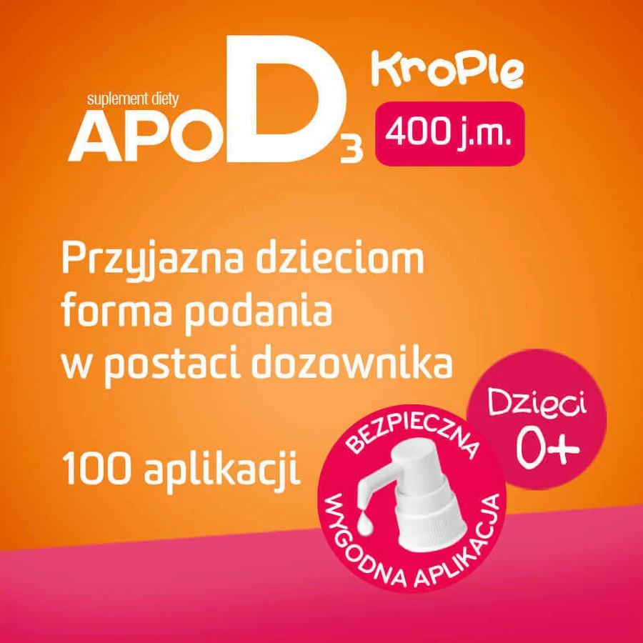 Витамин D3 400 МО ApoD3 для детей с рождения, капли, 10 мл: цены и характеристики