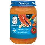 Овощное ассорти Gerber с лососем в томатном соусе, после 6 месяцев, 190 г