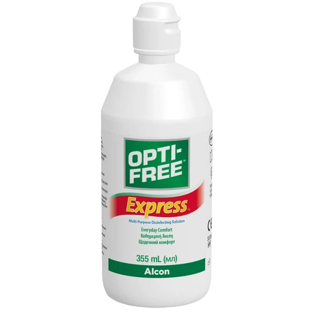 Багатоцільовий розчин Opti-Free Express для контактних лінз, флакон, 355 мл, з контейнером для зберігання лінз: ціни та характеристики