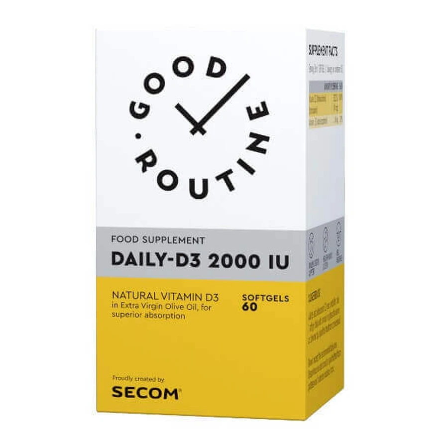 Daily D3 2000IU Good Routine, 60 капсул, Secom: цены и характеристики