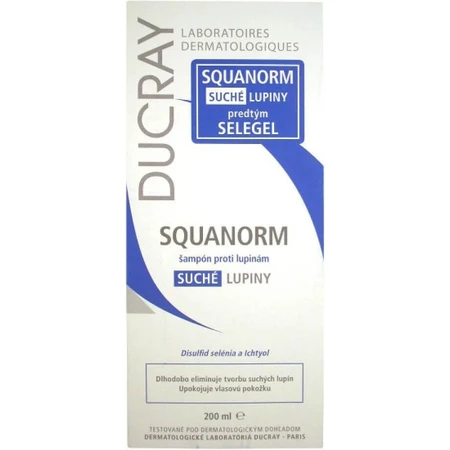 DUCRAY SQUANORM - PELLICULES SÉCHES 1×200 мл, ампулы против сухой перхоти: цены и характеристики