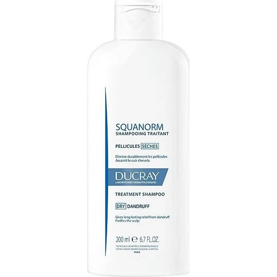 DUCRAY SQUANORM - PELLICULES SÉCHES 1×200 мл, ампулы против сухой перхоти: цены и характеристики