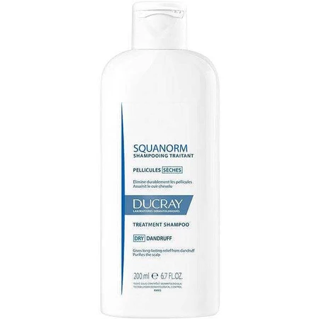 DUCRAY SQUANORM - PELLICULES SÉCHES 1×200 мл, ампулы против сухой перхоти: цены и характеристики