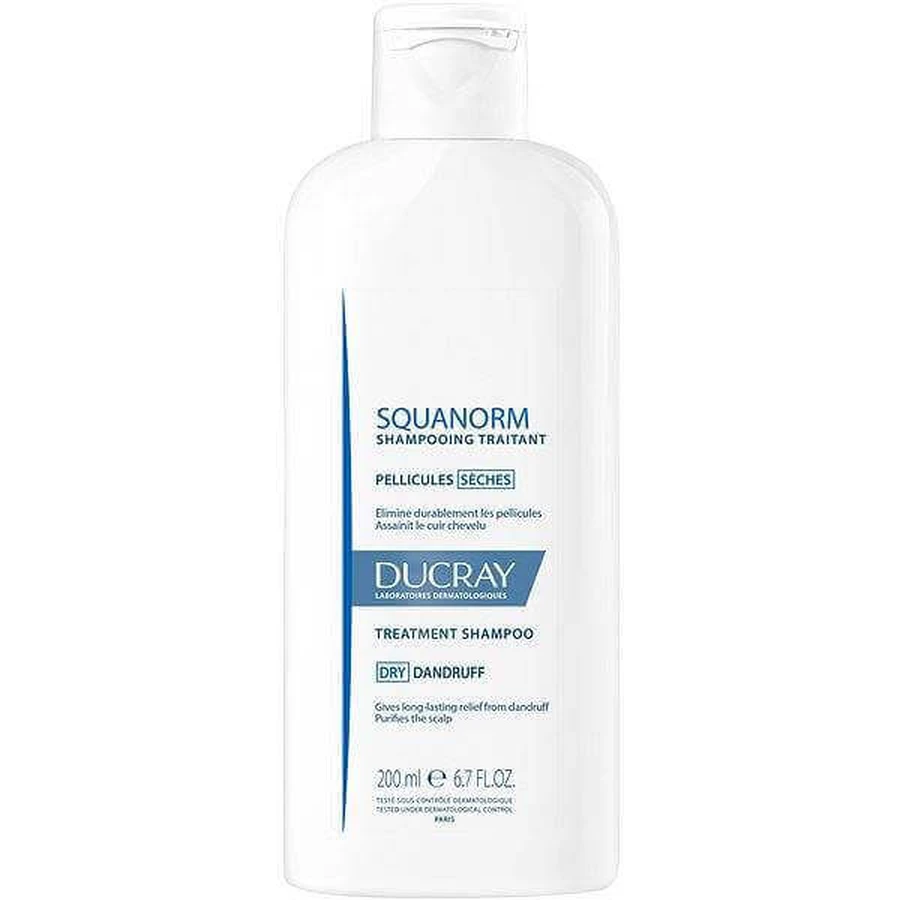 DUCRAY SQUANORM - PELLICULES SÉCHES 1×200 мл, ампулы против сухой перхоти: цены и характеристики
