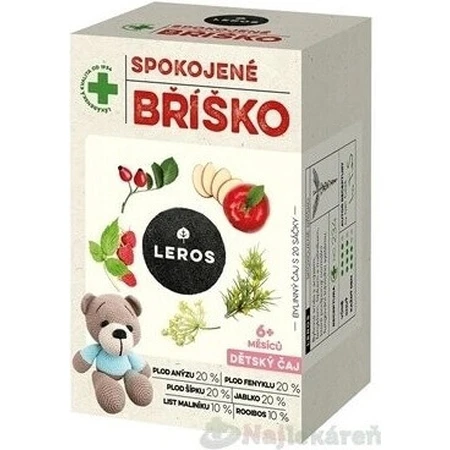 LEROS CHILDREN'S TEA SOOTHY BELLY 20×2 г, дитячий трав'яний чай для заспокоєння шлунку: ціни та характеристики