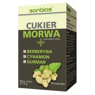 Шовковиця з цукром + берберин, кориця, гурман 60 капсул SANBIOS