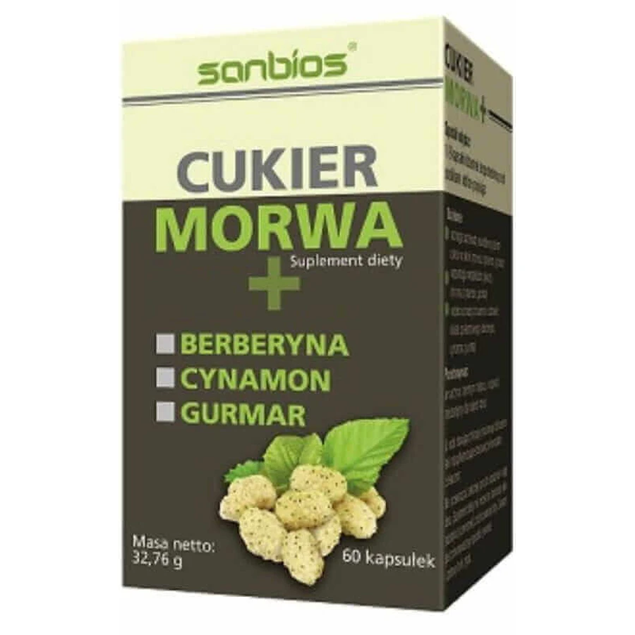 Шовковиця з цукром + берберин, кориця, гурман 60 капсул SANBIOS: ціни та характеристики