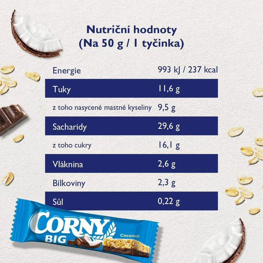 Corny BIG злаковий батончик кокосово-шоколадний 50 г: ціни та характеристики