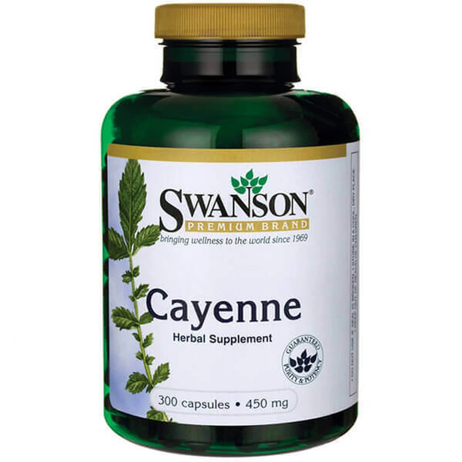 Swanson Cayenne, кайенский перец 450 мг, 300 капсул: цены и характеристики