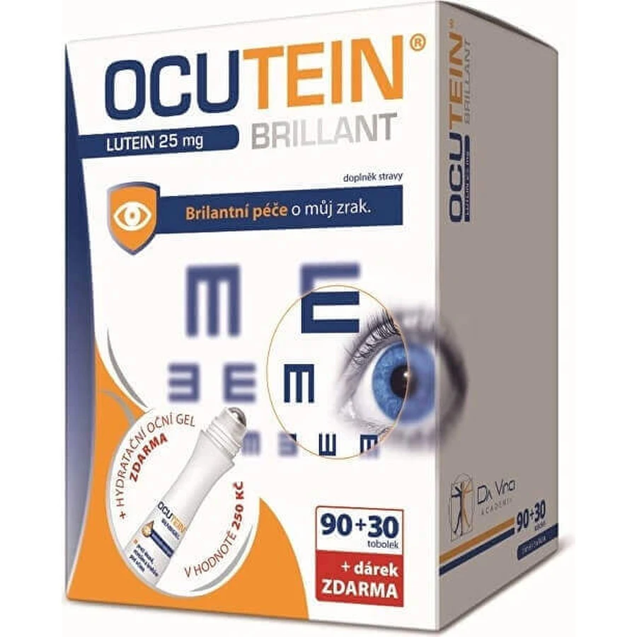 OCUTEIN BRILLANT Лютеїн 25 мг - набір DA VINCI 1×1, дієтична добавка 120 капсул + подарунок: ціни та характеристики