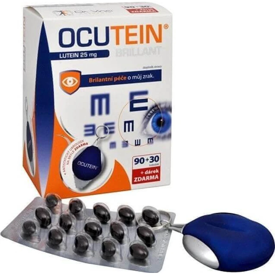 OCUTEIN BRILLANT Лютеїн 25 мг - набір DA VINCI 1×1, дієтична добавка 120 капсул + подарунок: ціни та характеристики