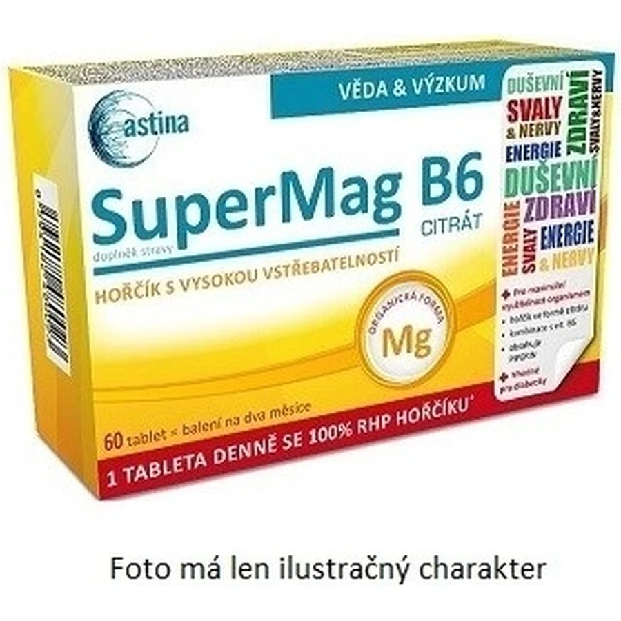 Astina SuperMag B6 CITRATE 1×30 tbl, харчова добавка: ціни та характеристики