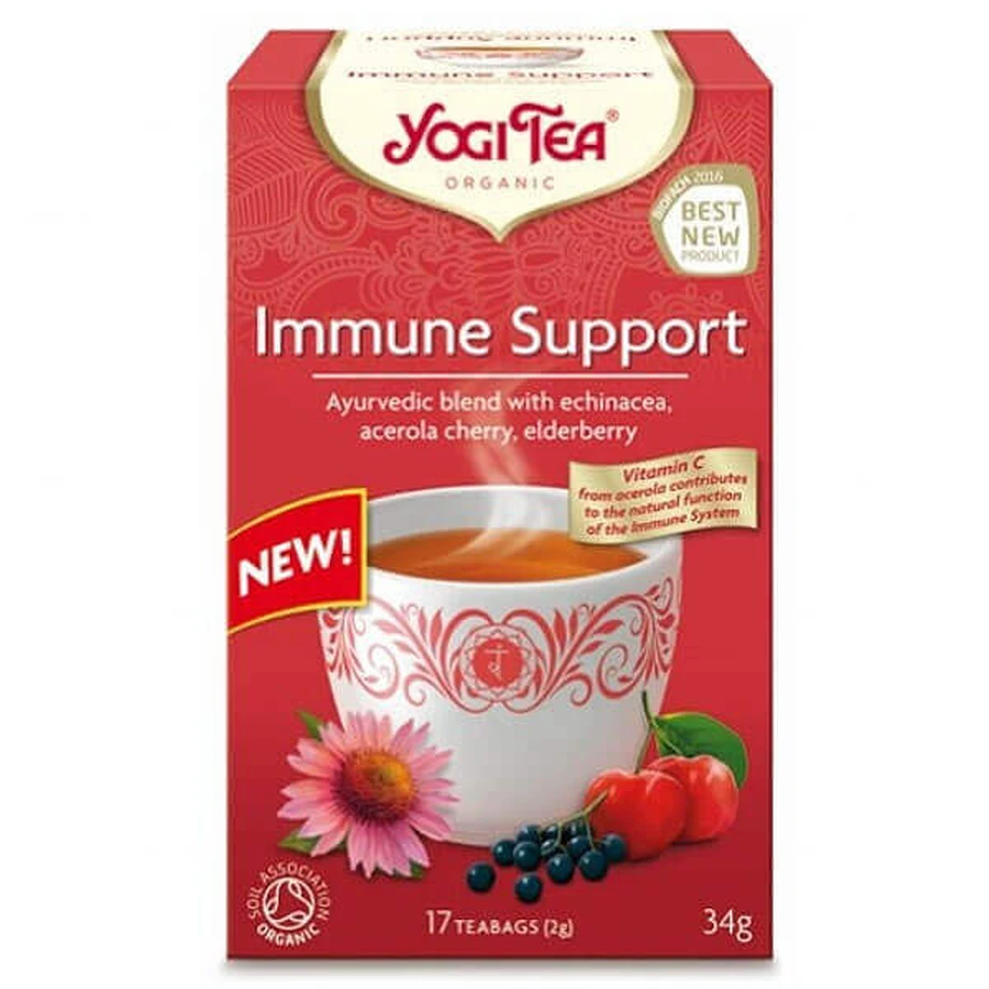 Yogi Tea Organic Immune Support, чай для підтримки імунітету, 2 г х 17 пакетиків: ціни та характеристики