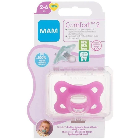 Соска-пустушка для дівчаток MAM comfort 2, 2m+: ціни та характеристики