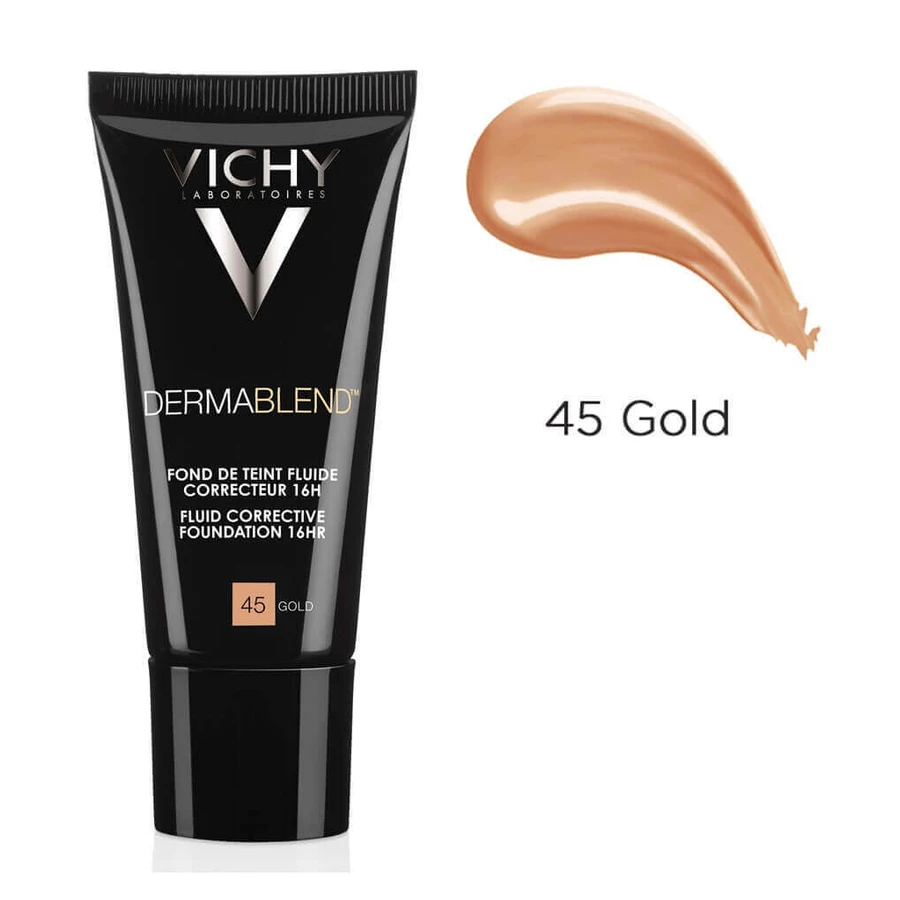 Коректуючий тональний крем Vichy DermaBlend з 16-годинним покриттям, відтінок Nuana 45 Gold, 30 мл: ціни та характеристики