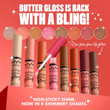 NYX Professional Makeup Butter Gloss блискучий блиск для губ 08 HU$TLA: ціни та характеристики