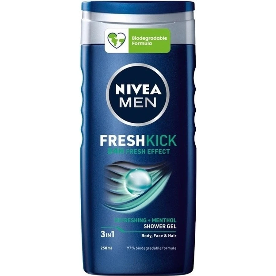 NIVEA Men Гель для душа Cool Kick 250 мл 1×250 мл, охлаждающий эффект: цены и характеристики