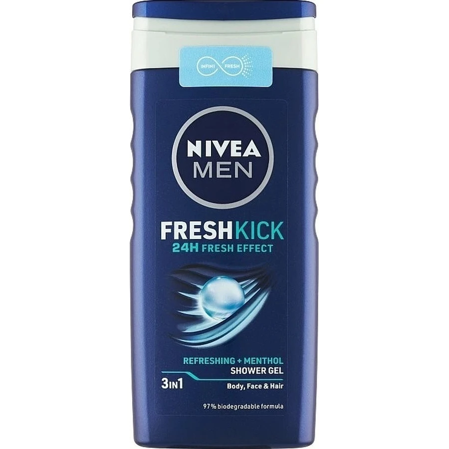 NIVEA Men Гель для душа Cool Kick 250 мл 1×250 мл, охлаждающий эффект: цены и характеристики