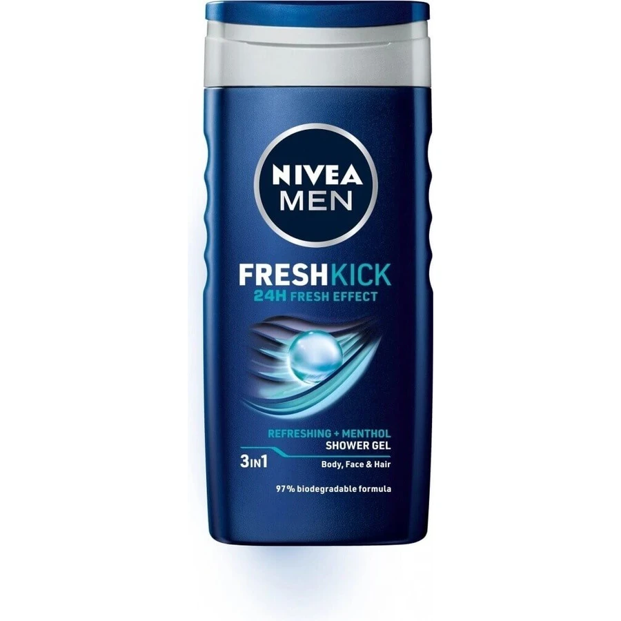 NIVEA Men Гель для душа Cool Kick 250 мл 1×250 мл, охлаждающий эффект: цены и характеристики