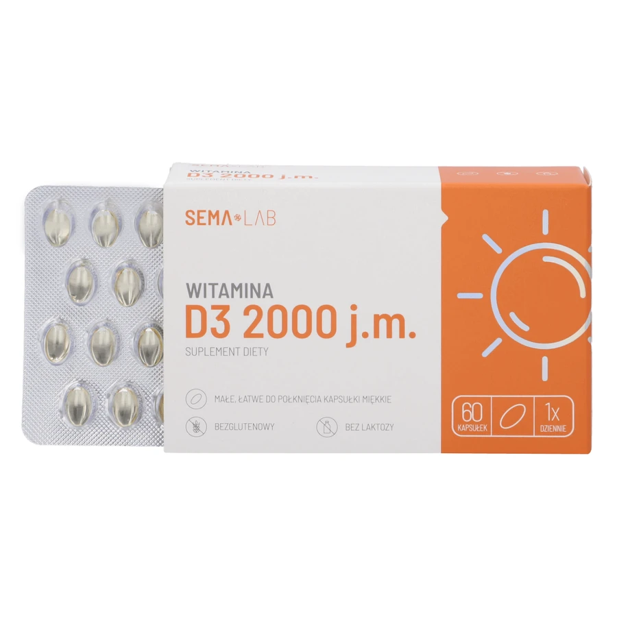 SEMA Lab Вітамін D3 2000 МО, 60 мікрокапсул: ціни та характеристики