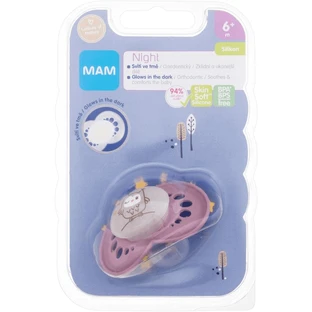 Пустушка MAM NIGHT 6m+, фіолетова