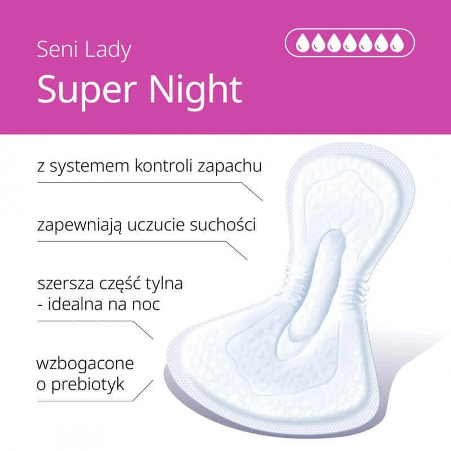 Seni Lady, урологічні устілки Super Night, 12 шт.: ціни та характеристики