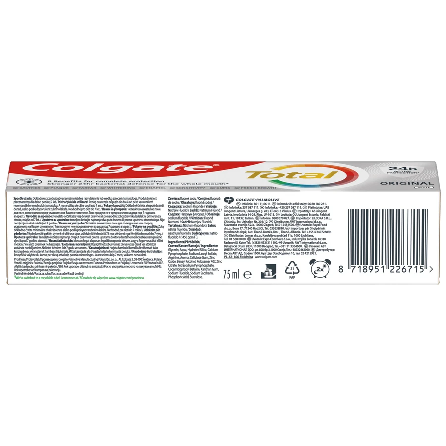 Colgate, Total Original, Зубна паста, 75 мл: ціни та характеристики