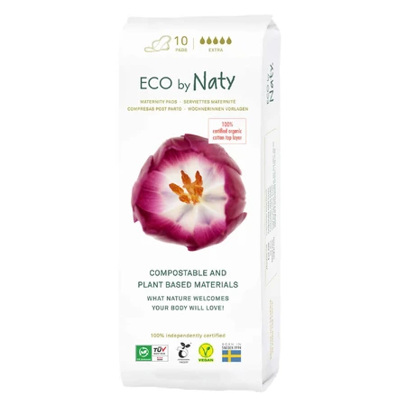 Eco by Naty, экологичные послеродовые прокладки, компостируемые, экстра, 10 шт.: цены и характеристики