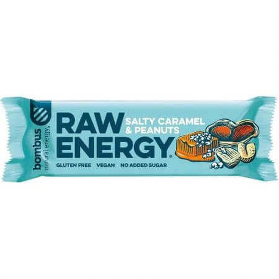 Енергетичний батончик Raw Enegry Enegry з карамеллю, 50 г, Bombus: ціни та характеристики