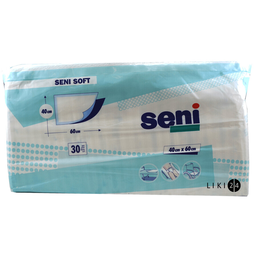 Пелюшки гігієнічні Seni Soft 40 см х 60 см №30: ціни та характеристики