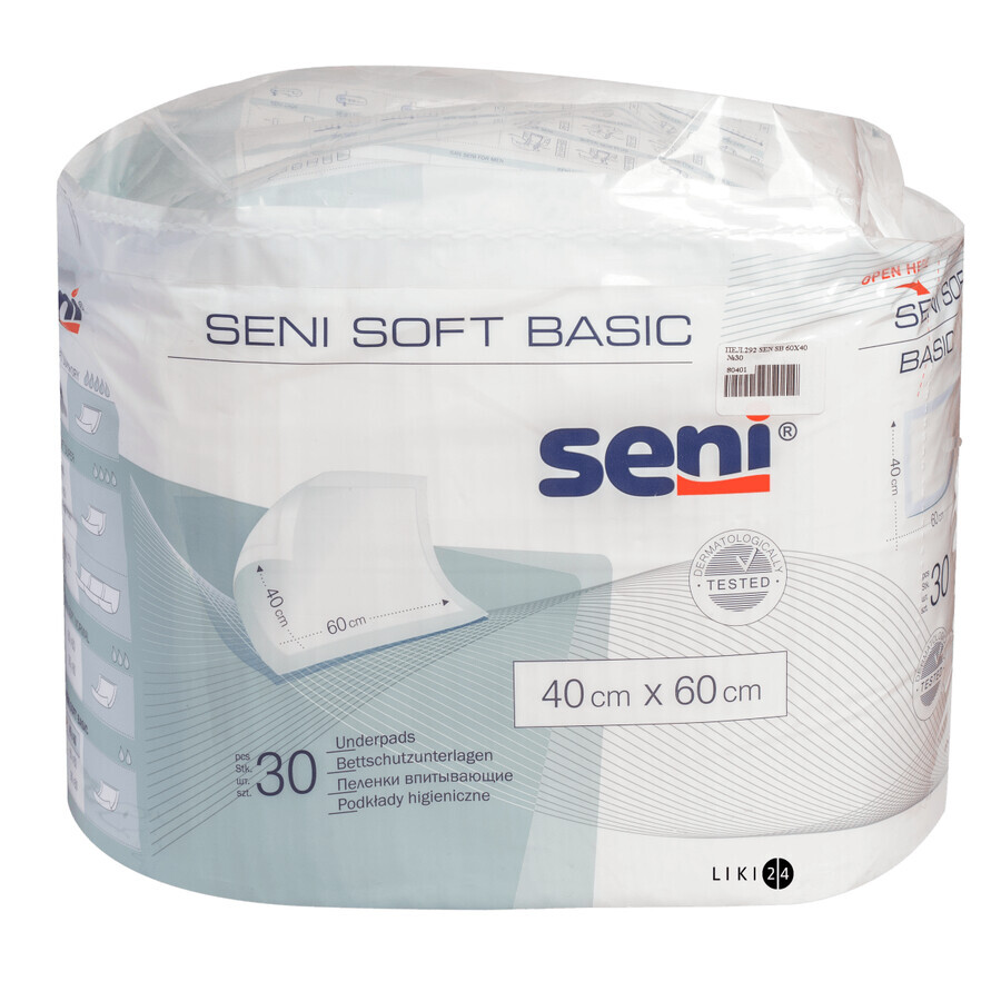 Одноразовые пеленки Seni Soft Basic 40х60 см 30 шт: цены и характеристики
