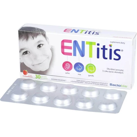ENTитис Bactoblis ENTitis для детей от 3 лет, со вкусом клубники, 30 пастилок: цены и характеристики
