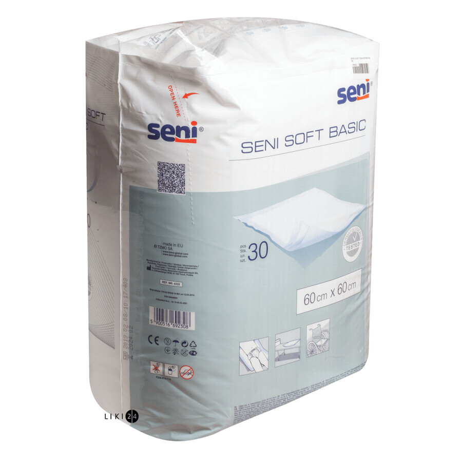 Одноразові пелюшки Seni Soft Basic 60х60 см 30 шт: ціни та характеристики