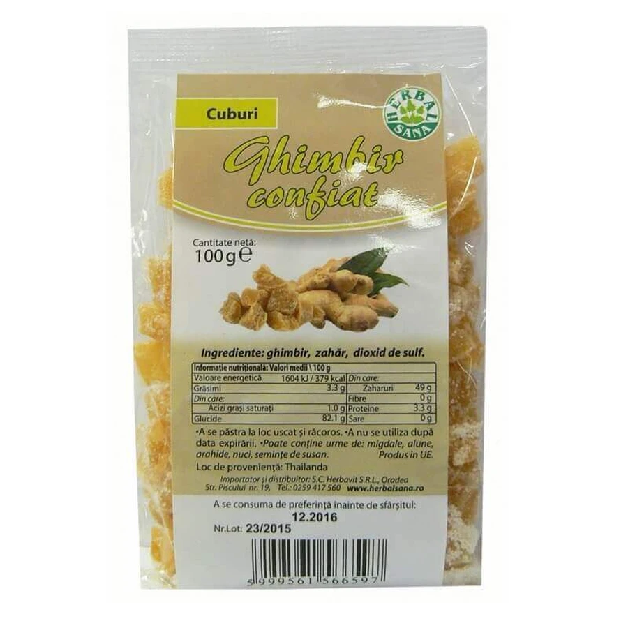 Кубики засахаренного имбиря, 100 г, Herbal Sana: цены и характеристики
