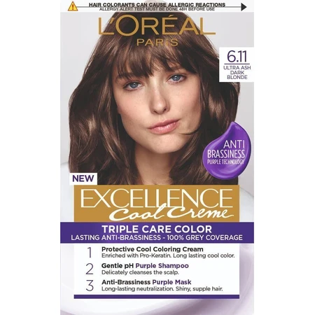 L'Oréal Paris Excellence Cool Creme Permanent Colour 6.11 Ультра пепельный темный блондин: цены и характеристики
