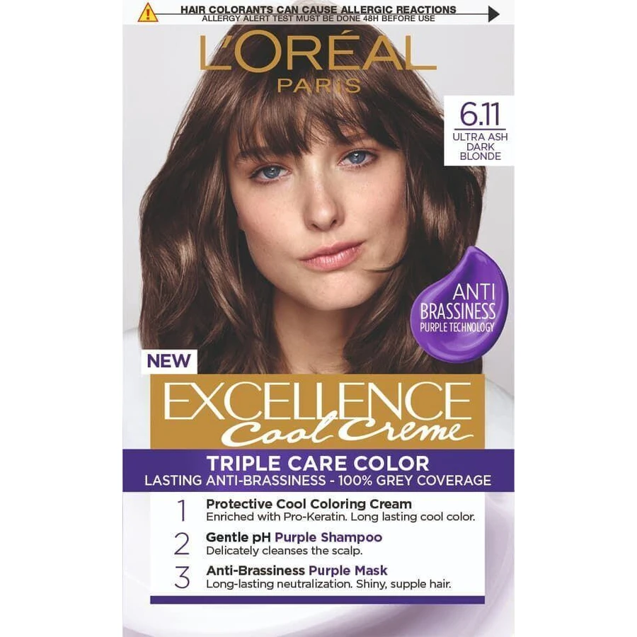 L'Oréal Paris Excellence Cool Creme Permanent Colour 6.11 Ультра пепельный темный блондин: цены и характеристики