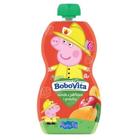 BoboVita Пеппа винна Мус у тубі, абрикоси з яблуком та грушею, після 6 місяців, 100 г: ціни та характеристики