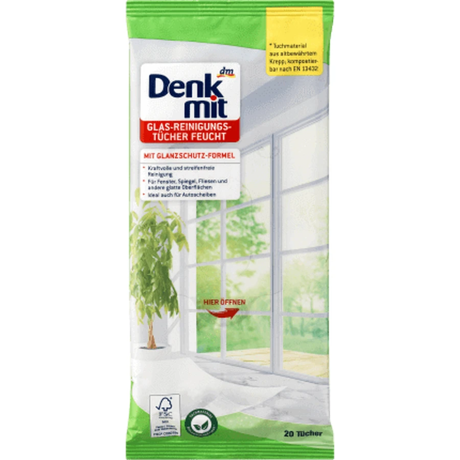 Влажные салфетки Denkmit Servetele moist для очищения стекол, 20 шт.: цены и характеристики