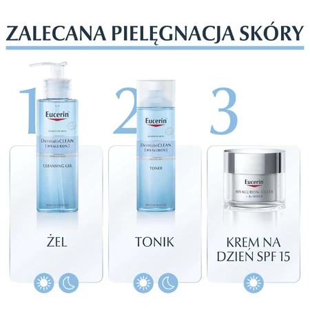 Eucerin DermatoClean [Hyaluron], засіб для вмивання обличчя для нормальної, комбінованої та чутливої шкіри, 200 мл: ціни та характеристики