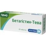Бетагістин-Тева табл. 24 мг блістер №20: ціни та характеристики