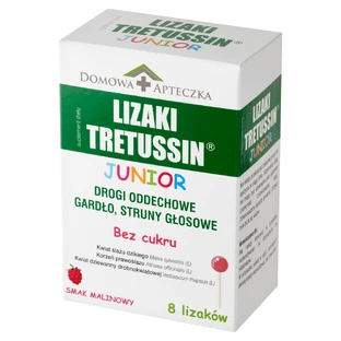 Льодяники Tretussin Junior без цукру зі смаком малини, 8 шт.